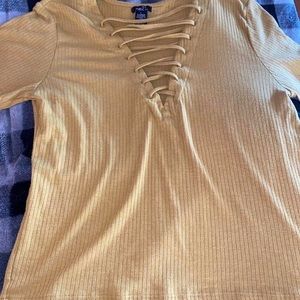 Rue21 yellow v-neck shirt
